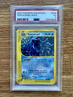 2003 Pokemon Aquapolis Tentacruel Holo H26/H32 PSA 5 EX e-Reader - Image 1