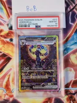 Pokemon TCG Indonesia Umbreon EX SAR SV8a 217/187 PSA 10 Gem Mint - Image 1