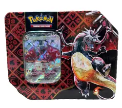Pokemon TCG Scarlet & Violet Paldean Fates Shiny Charizard ex Tin Sealed 5 Packs - Image 1