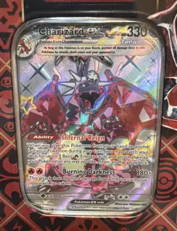 Pokemon TCG Scarlet & Violet Paldean Fates Shiny Charizard ex Tin Sealed 5 Packs - Image 2