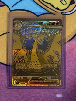 Mega Charizard X EX Gold Hyper Rare 130/094 Phantasmal Flames Pokemon MINT - Image 1