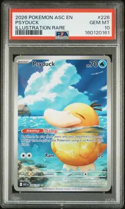 2026 POKEMON ASC EN-ASCENDED HEROES ILLUSTRATION RARE #226 PSYDUCK PSA 10 - Image 1