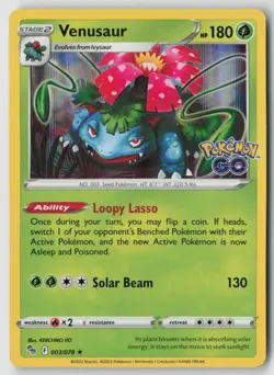 Venusaur 003/078 - Pokemon GO Holo - PTCG - LP - Image 1