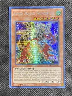 YuGiOh! Armed Dragon Thunder LV7 MP22-EN002 Prismatic Secret Rare 1st Edition NM - Image 1