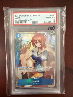 2024 ONE PIECE OP09-EMPERORS IN THE NEW WORLD ALTERNATE ART #050 NAMI PSA 10 - Image 1