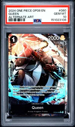 2024 ONE PIECE OP08-TWO LEGENDS ALTERNATE ART #080 QUEEN PSA 10 - Image 1