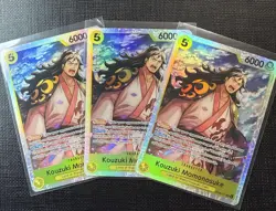 Bandai One Piece Kouzuki Momonosuke OP06-107 Holo Alt Art English Lot of 3 - Image 1