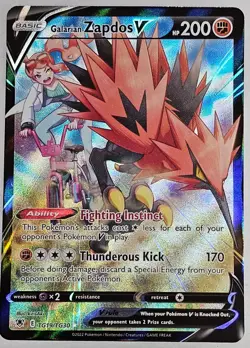 Galarian Zapdos V Swsh10: Astral Radiance Trainer Gallery Pokemon Card TG19/TG30 - Image 1