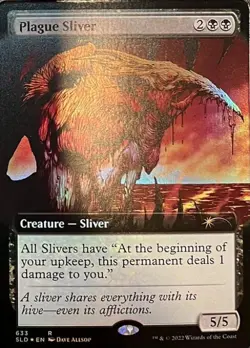 Plague Sliver (Extended Art) -Foil Near Mint MTG Secret Lair - Image 1