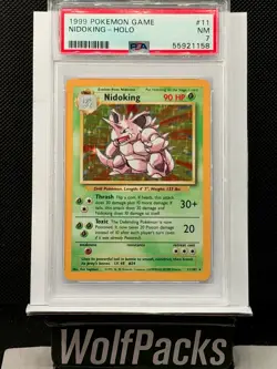 Pokemon TCG Base Set - Nidoking 11/102 Rare Holo PSA 7 - Image 2