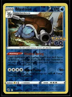 Blastoise Holo Rare Pokemon GO 017/078 NM - Image 1