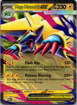 Mega Manectric ex 050/132 Double Rare Mega Evolution Pokemon Holo Lightly Played - Image 1