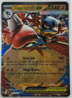 Pokemon TCG - ME: Ascended Heroes Mega Lucario ex 113/217 Double Rare NM - Image 1
