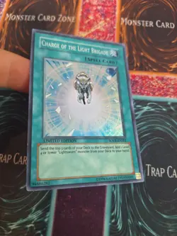 Yugioh Charge of the Light Brigade SOVR-ENSE2 Super Rare Limited Near Mint - Image 2