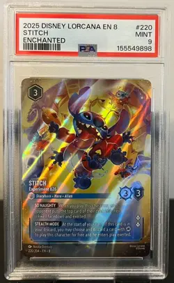 2025 DISNEY LORCANA STITCH - EXPERIMENT 626 (ENCHANTED) PSA 9 - Image 1