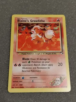 Pokemon Blaine's Growlithe - 3 Card Lot - Gym Challenge, Gym Heroes - LP - Image 2