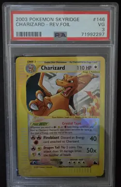 PSA3 2003 Skyridge Charizard Reverse Foil Pokemon Card - Image 1