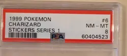1999 1st Gen PSA 8 NM-MINT Charizard # 06 Artbox Stickers Series 1 Pokemon Card - Image 2