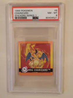 1999 1st Gen PSA 8 NM-MINT Charizard # 06 Artbox Stickers Series 1 Pokemon Card - Image 1