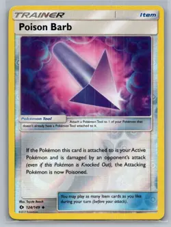 Poison Barb 124/149 Uncommon SM Base Set Pokemon Reverse Holo Near Mint - Image 1