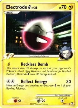 Pokemon TCG Electrode G 39/111 Rising Rivals Uncommon LP - Image 1