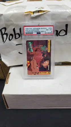 1999 JAPANESE ASH & CHARIZARD BANDAI CARDDASS VENDING POKEMON PSA 8 NM-MT #262 - Image 1