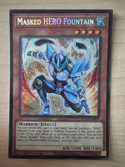 Yugioh Masked HERO Fountain BLGG-EN029 Secret Rare 1st Edition Near Mint - Image 1