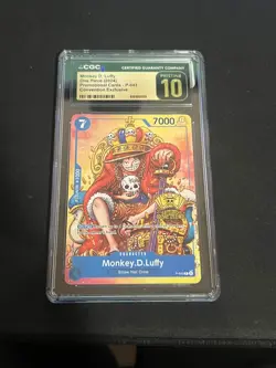 Monkey D Luffy 2nd Anniversary Stamped Promo P-043 CGC PRISTINE 10 One Piece TCG - Image 1