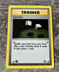 Gambler 60/62 Common - Fossil - Pokemon Card - LP - Image 1