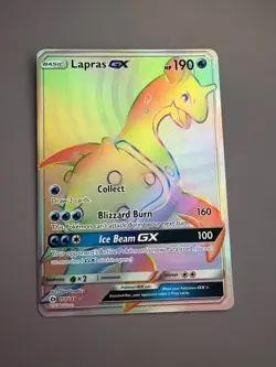 LAPRAS GX (SECRET) 151/149 HOLO SECRET RARE SM BASE SET POKEMON NM - Image 1