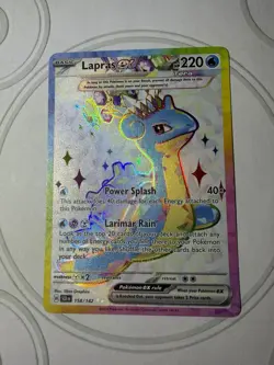 Pokemon TCG Lapras ex 158/142 SV07 Stellar Crown Ultra Rare Full Art Holo - Image 1