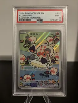 PSA 9 MINT Pokemon Surging Sparks Clobbopus Illustration Rare #207/191 - Image 1