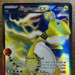 Pokemon TCG Ampharos EX Full Art 87/98 - XY Ancient Origins 2015 - LP - Image 2
