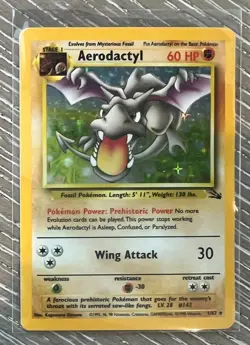 1999 Aerodactyl Pokemon Fossil Set #1 English Version Holo Pokemon TCG Card - Image 1