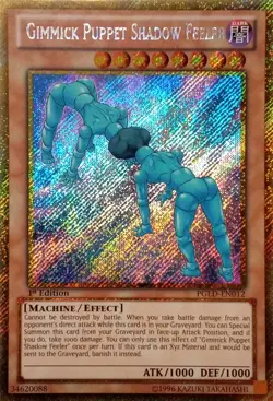 PGLD-EN012 GIMMICK PUPPET SHADOW FEELER GOLD SECRET RARE 1ST EDITION YuGiOh CARD - Image 1
