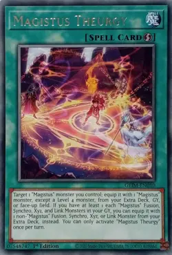 GEIM-EN010 MAGISTUS THEURGY RARE 1ST EDITION YuGiOh CARD - Image 1