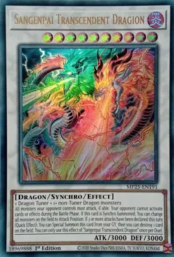 MP25-EN191 SANGENPAI TRANSCENDENT DRAGION ULTRA RARE 1ST EDITION YuGiOh CARD - Image 1