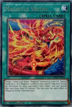 GEIM-EN012 MAGISTUS VRITRA RARE 1ST EDITION YuGiOh CARD - Image 1