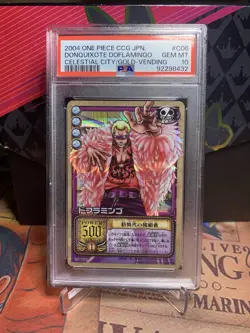PSA 10 Doflamingo C06 Celestial City Of Gold One Piece Japanese Card 2002 Holo - Image 1