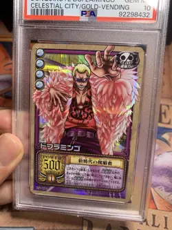 PSA 10 Doflamingo C06 Celestial City Of Gold One Piece Japanese Card 2002 Holo - Image 2