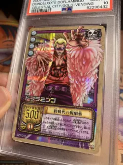 PSA 10 Doflamingo C06 Celestial City Of Gold One Piece Japanese Card 2002 Holo - Image 3