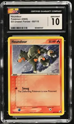 Houndour 60/115 EX Unseen Forces Pokemon CGC 10 Gem Mint - Image 1