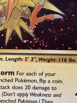 Zapdos Holo Rare Fossil 15/62 Pokemon Card - WOTC 1999 SWIRL - Image 2
