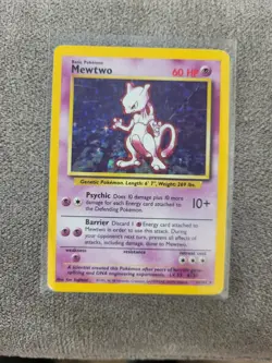 Pokemon Mewtwo TCG Base Set Holo Unlimited Rare Card 10/102 - Image 1