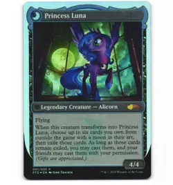 Magic MTG Nightmare Moon / Princess Luna Ponies The Galloping Holo LP Card - Image 2
