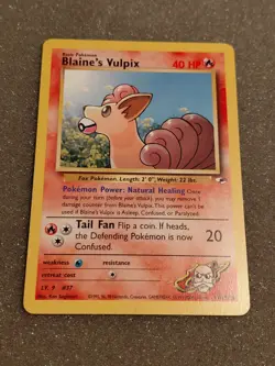 Pokemon Blaines Vulpix - 2 Card Lot - Gym Challenge, Gym Heroes - Image 4