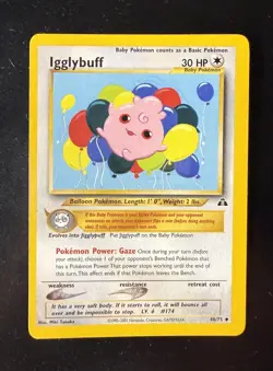 Igglybuff 40/75 Neo Discovery Regular Unlimited Uncommon Card Pokemon TCG - Image 1