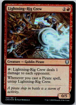 Magic the Gathering Foil Lightning-Rig Crew Commander Legends MTG Free Shipping! - Image 1