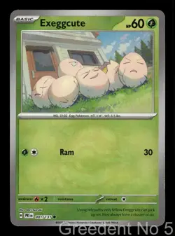 Exeggcute (Master Ball Pattern) 001/131 Holo Prismatic Evolutions Pokemon NM - Image 1