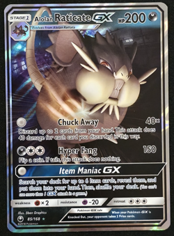 Alolan Raticate GX 85/168 Pokemon Celestial Storm NM - Image 1